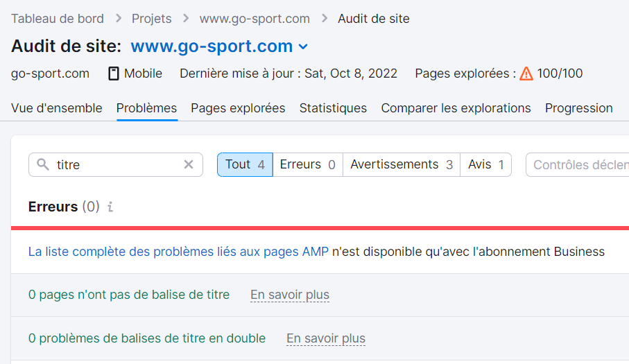 Audit de site - balises title