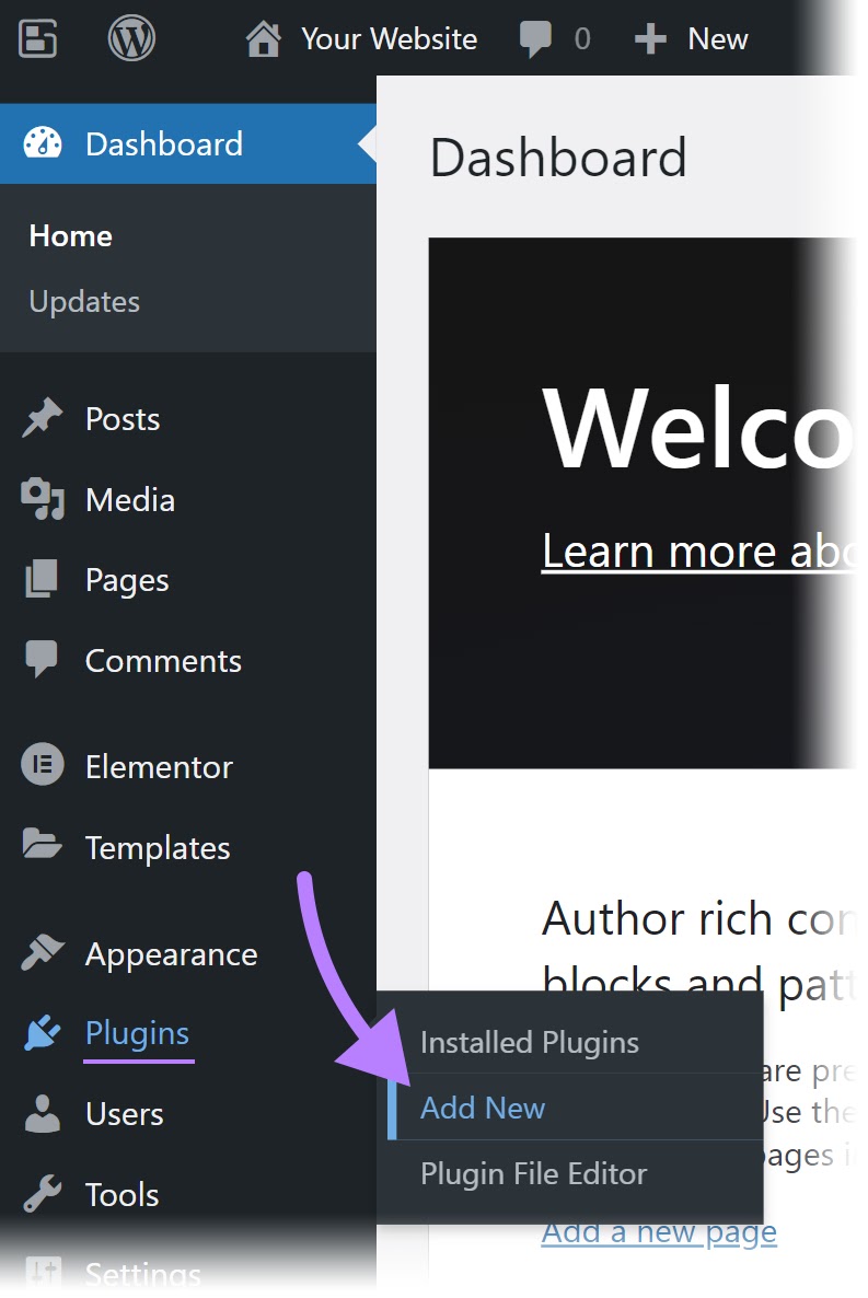 Add a new plugin in WordPress