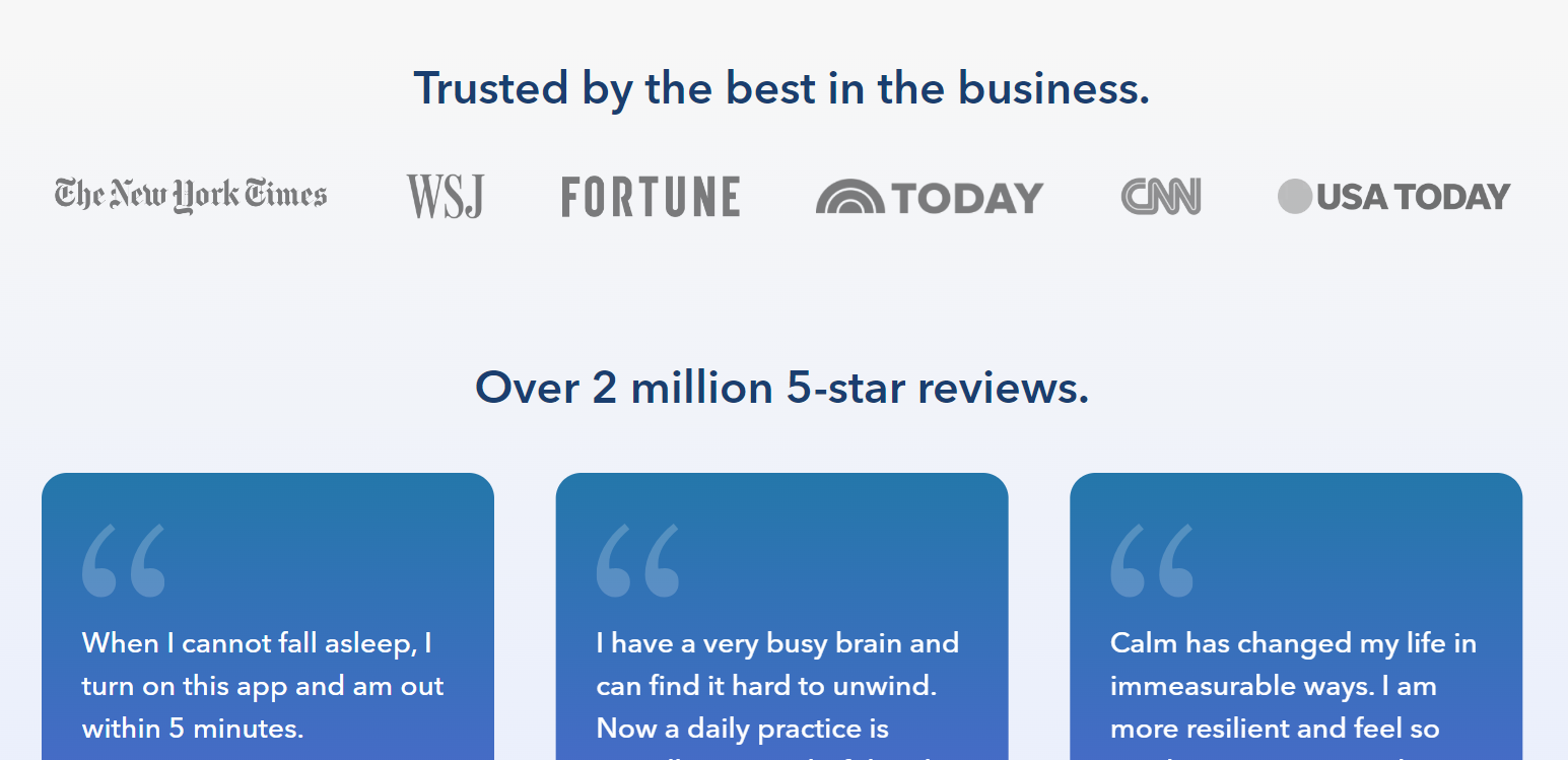 Calm credibility conception  showing celebrated  publications specified  NYT and CNN and respective  5 prima  reviews.