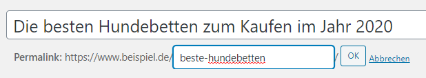 Benutzerdefinierte URL eingeben