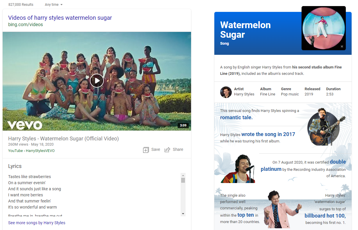 Os 10 principais motores de busca 17 clipe e letra de música nos resultados