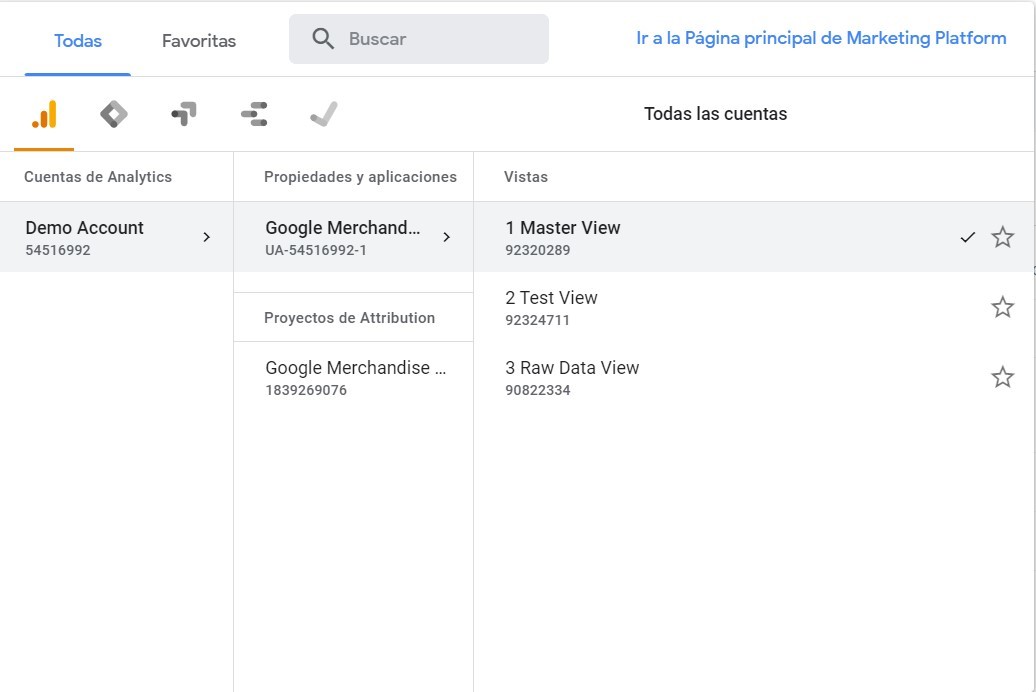 Auditoría de Google Analytics - Vistas de cuenta propiedad web