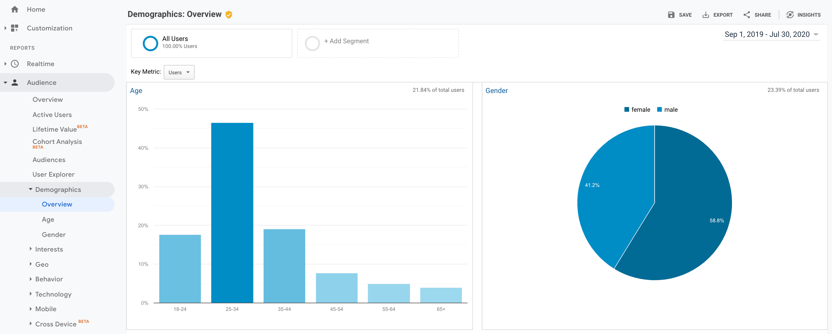 Google Analytics Demographics Data