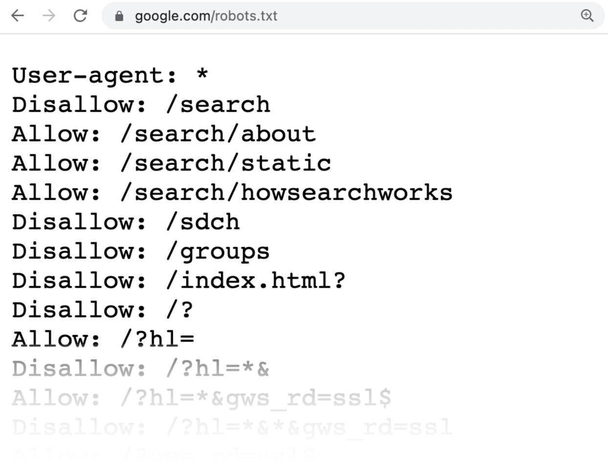 An example of a simple robots.txt