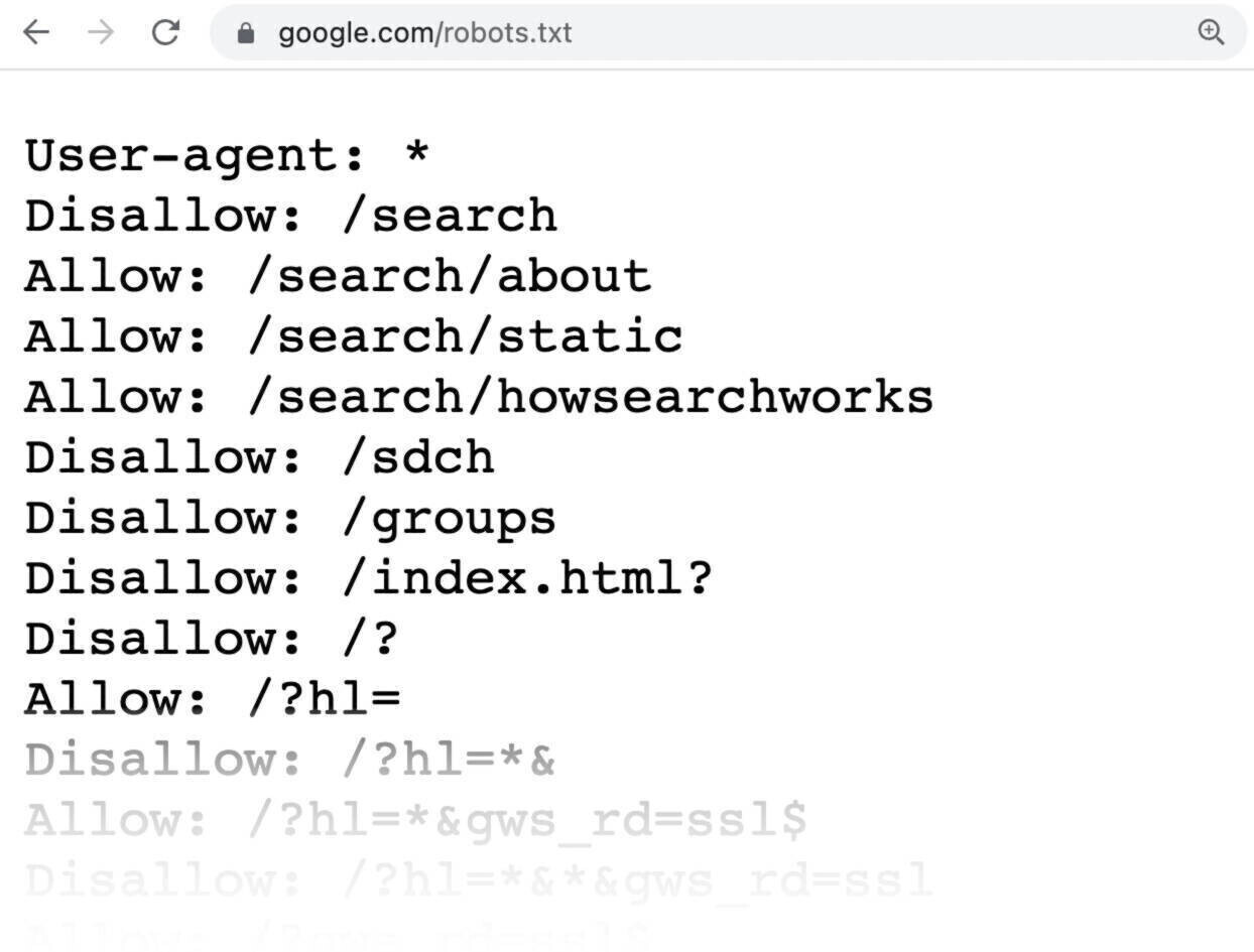 Un ejemplo de un simple robots.txt