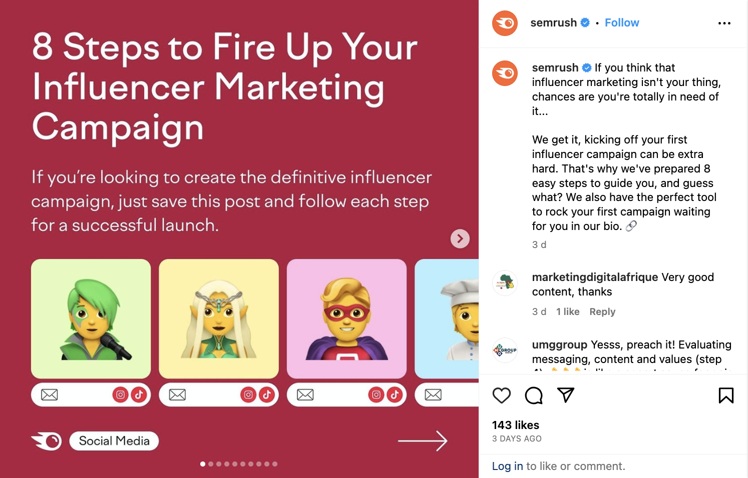 An Instagram post by Semrush