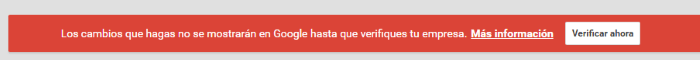 Plan de acción SEO local - Verificación de empresa