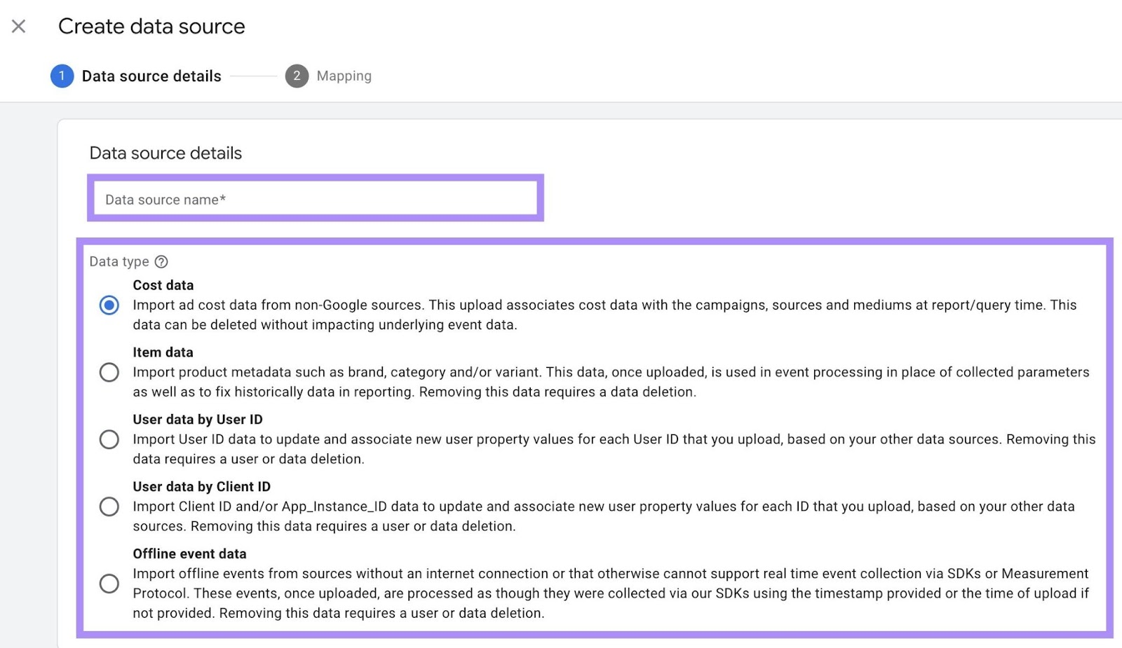 A Complete Step-by-Step Guide (2025) 69 "Create data source" window in GA4