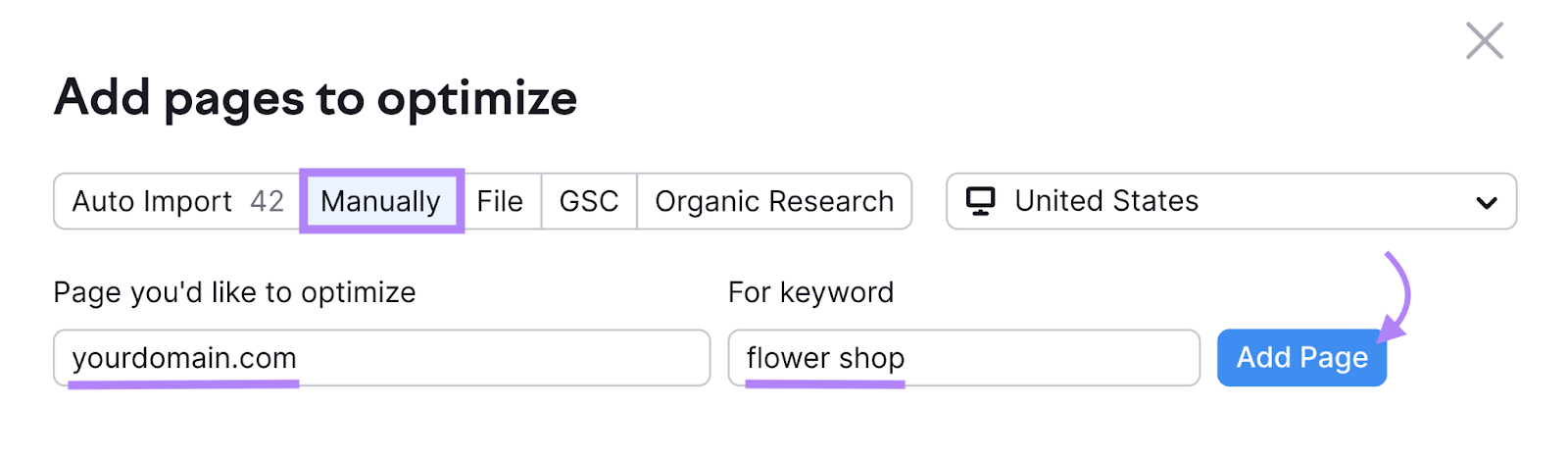 add pages to optimize measurement   successful  On Page SEO Checker settings