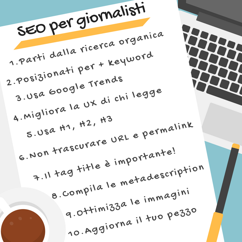 Consigli SEO per il giornalismo: checklist