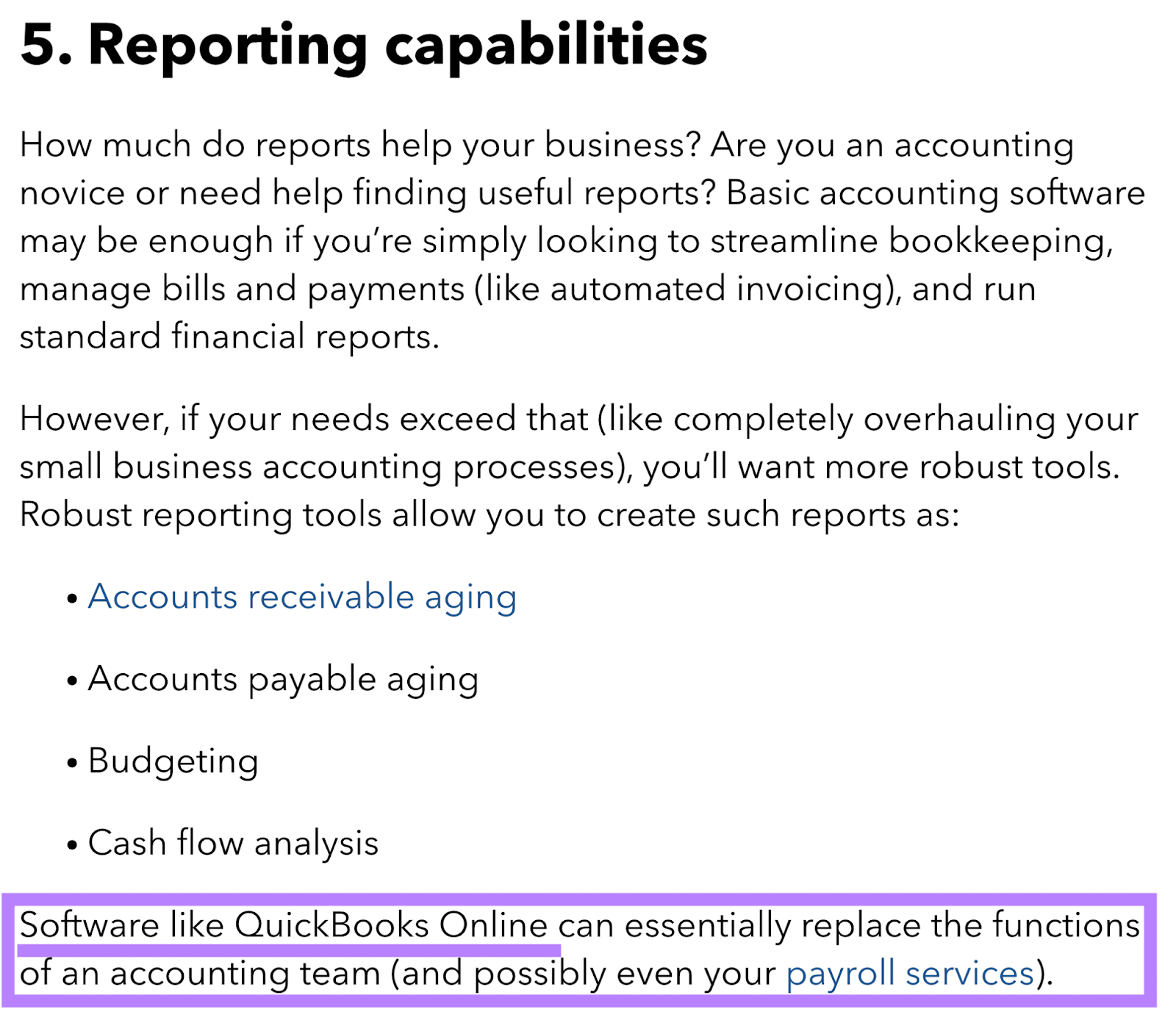 Another soft sell from a Quickbooks blog post