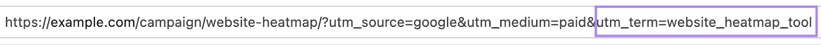 UTM word  parameter highlighted astatine  the extremity  of a paid hunt  ad's URL