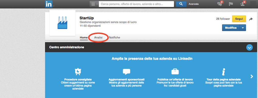 Statistiche della tua pagina aziendale su LinkedIn
