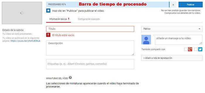 Crear canal Youtube - Subiendo vídeo a YouTube