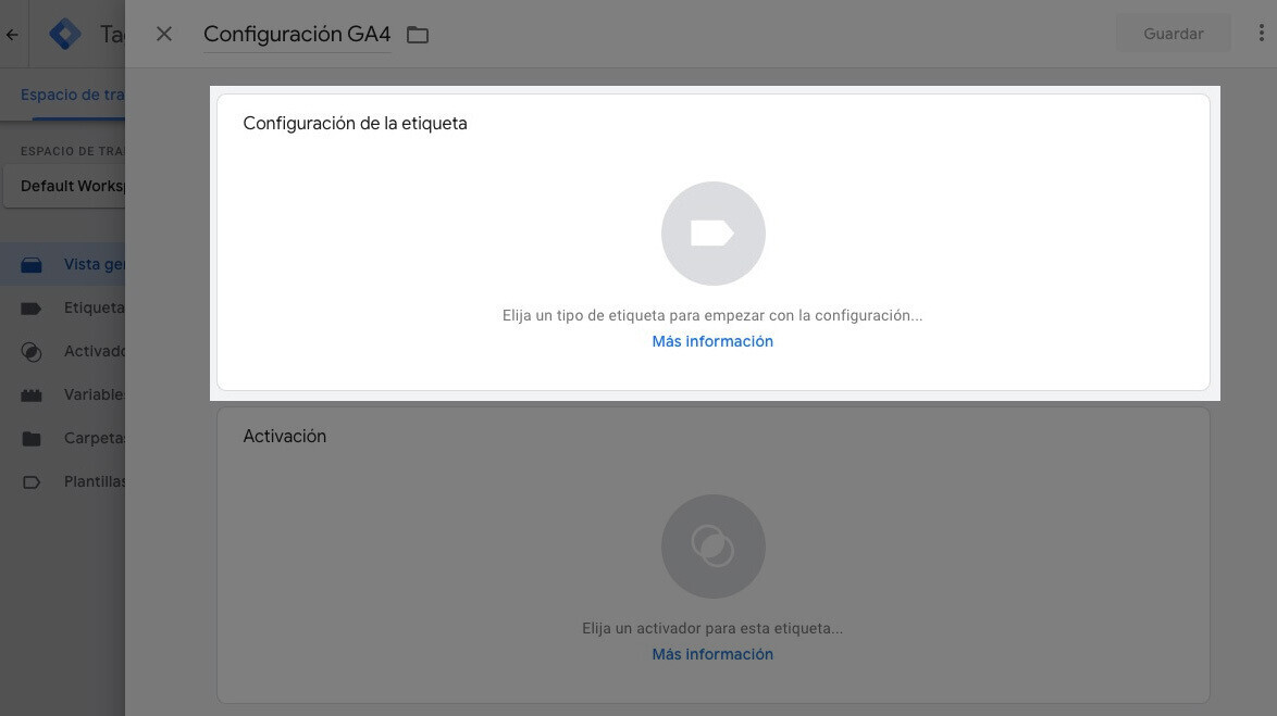 Configurar una etiqueta en GA