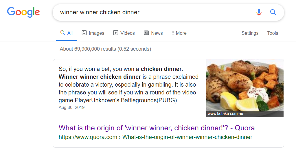 winner winner chicken dinner