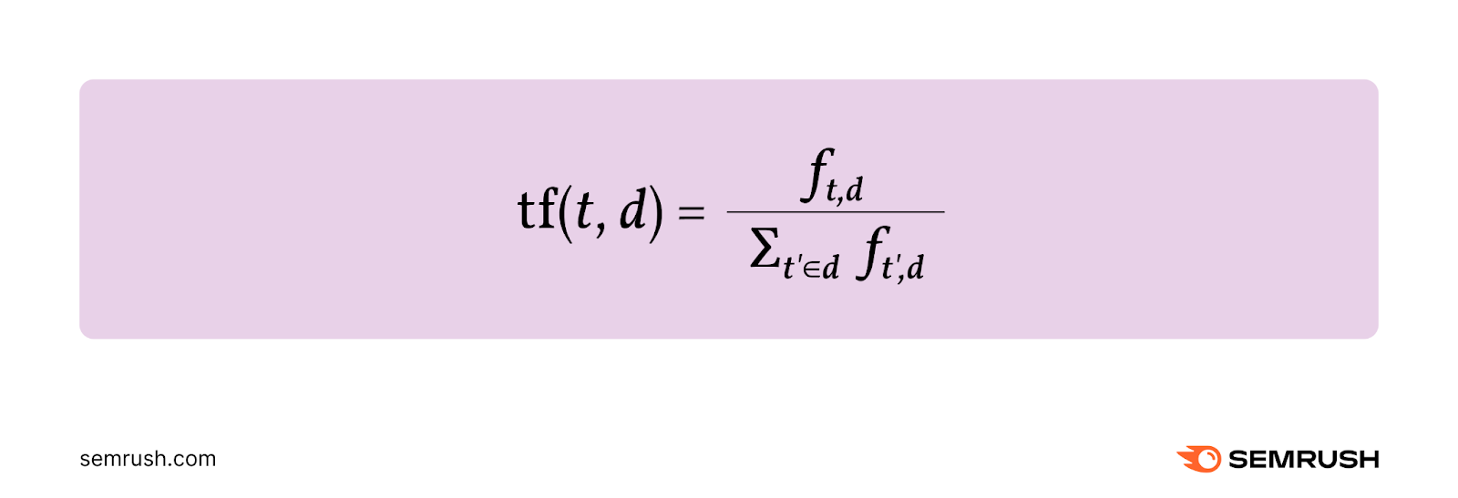 Term frequency (TF) formula