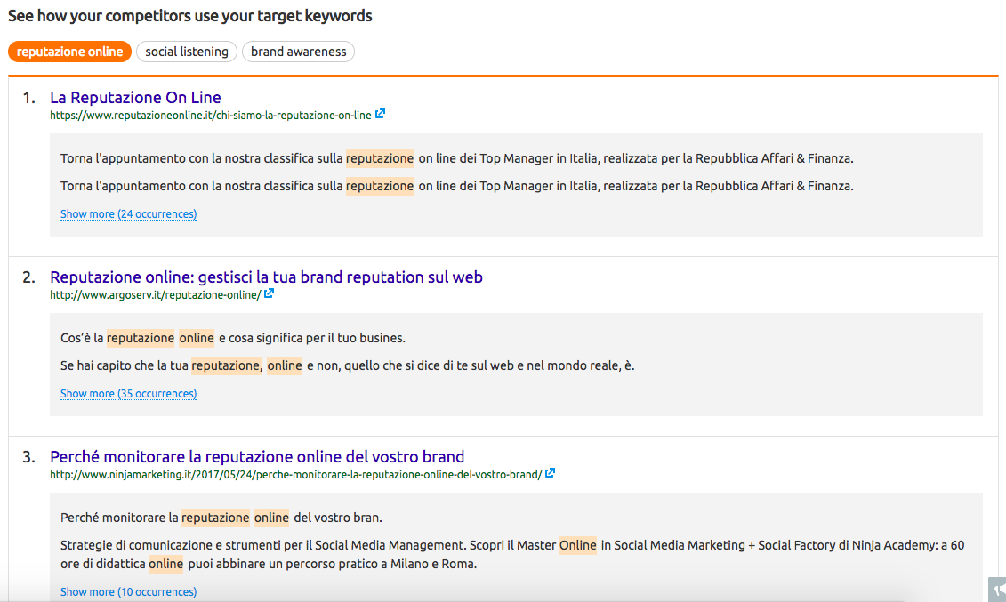 SEO content template per blogger: un tool utile per osservare i concorrenti