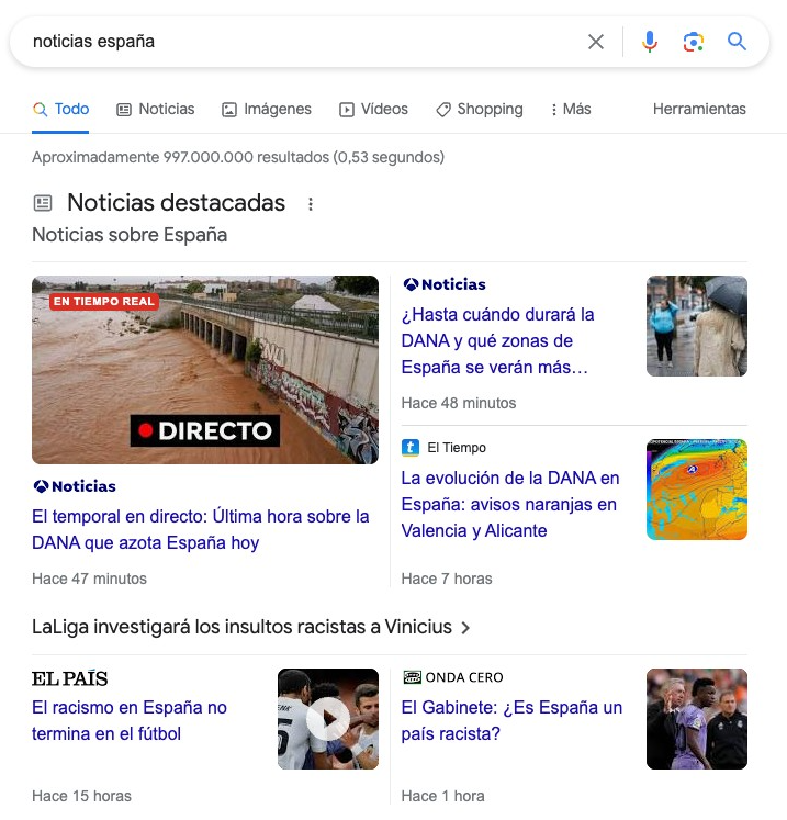 Ejemplo de noticias destacadas