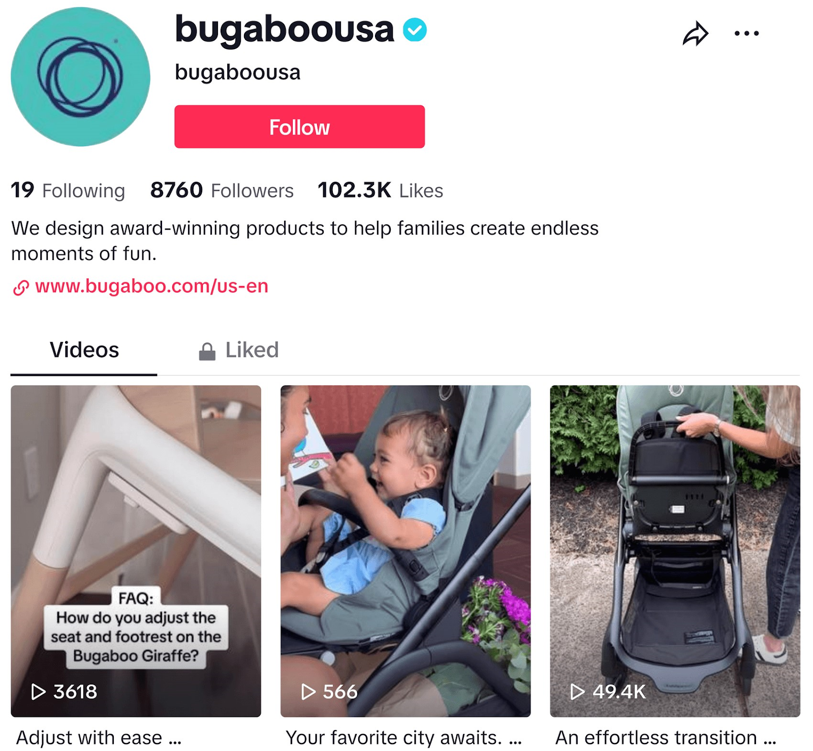 Bugaboo TikTok profile