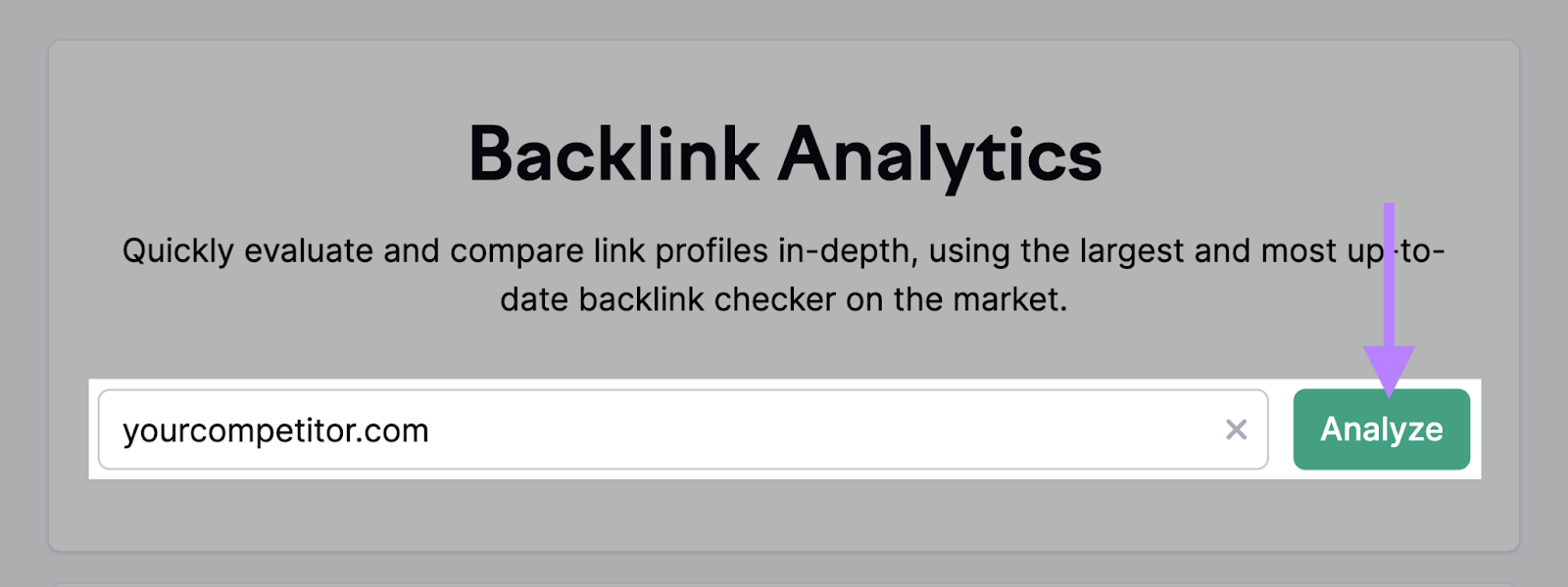 Backlink Analytics tool