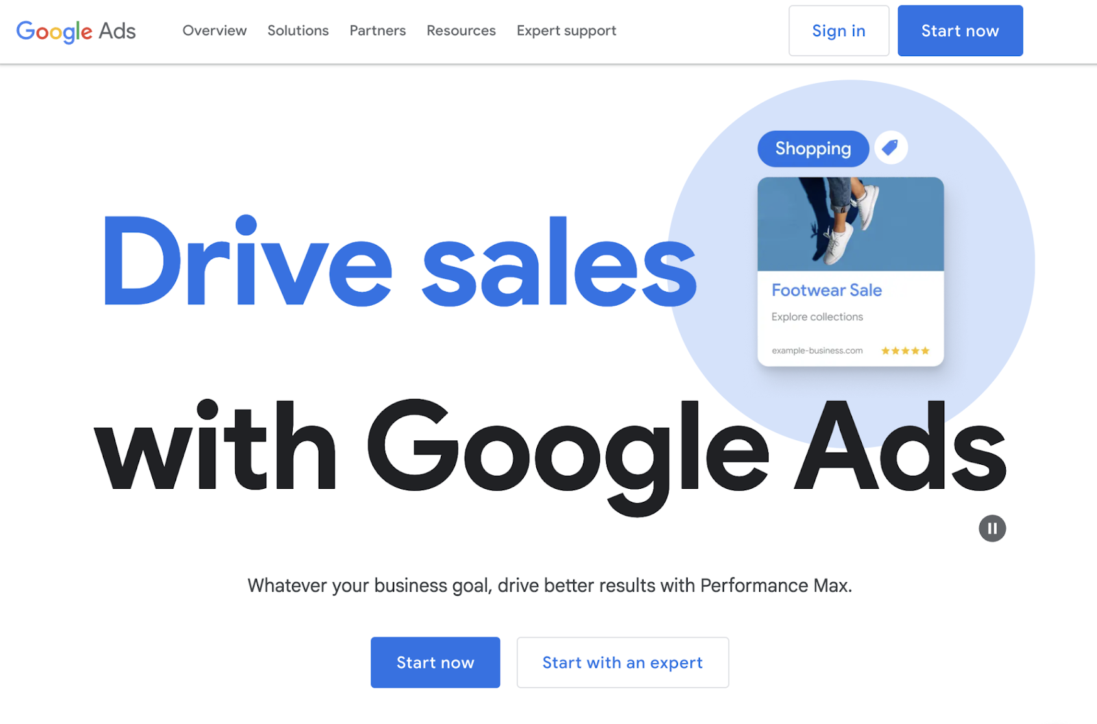 google ads landing page