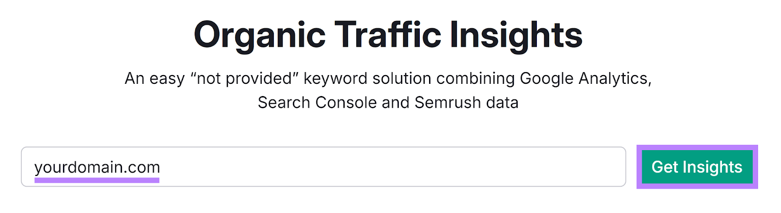 Semrush Organic Traffic Insights instrumentality   start