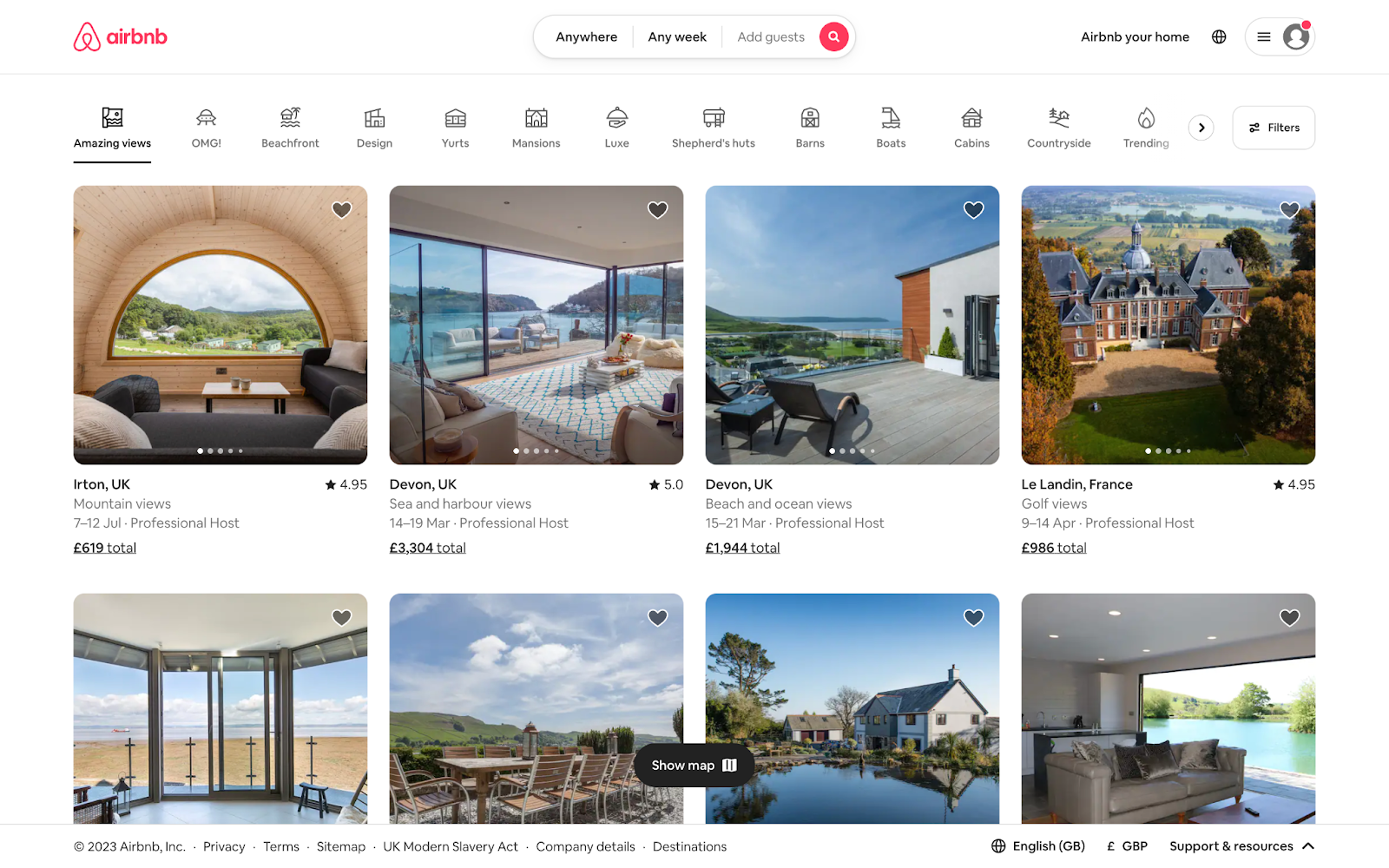 Airbnb website