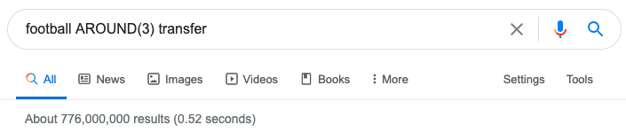 Google खोज ऑपरेटर AROUND
