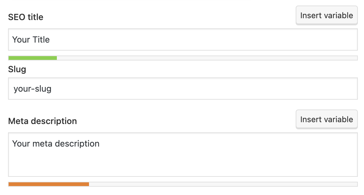 set the rubric  tag, URL slug, and meta statement  successful  Yoast SEO