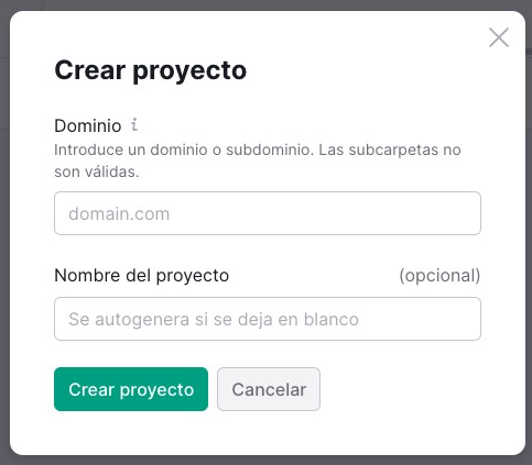 Crear un proyecto en Semrush