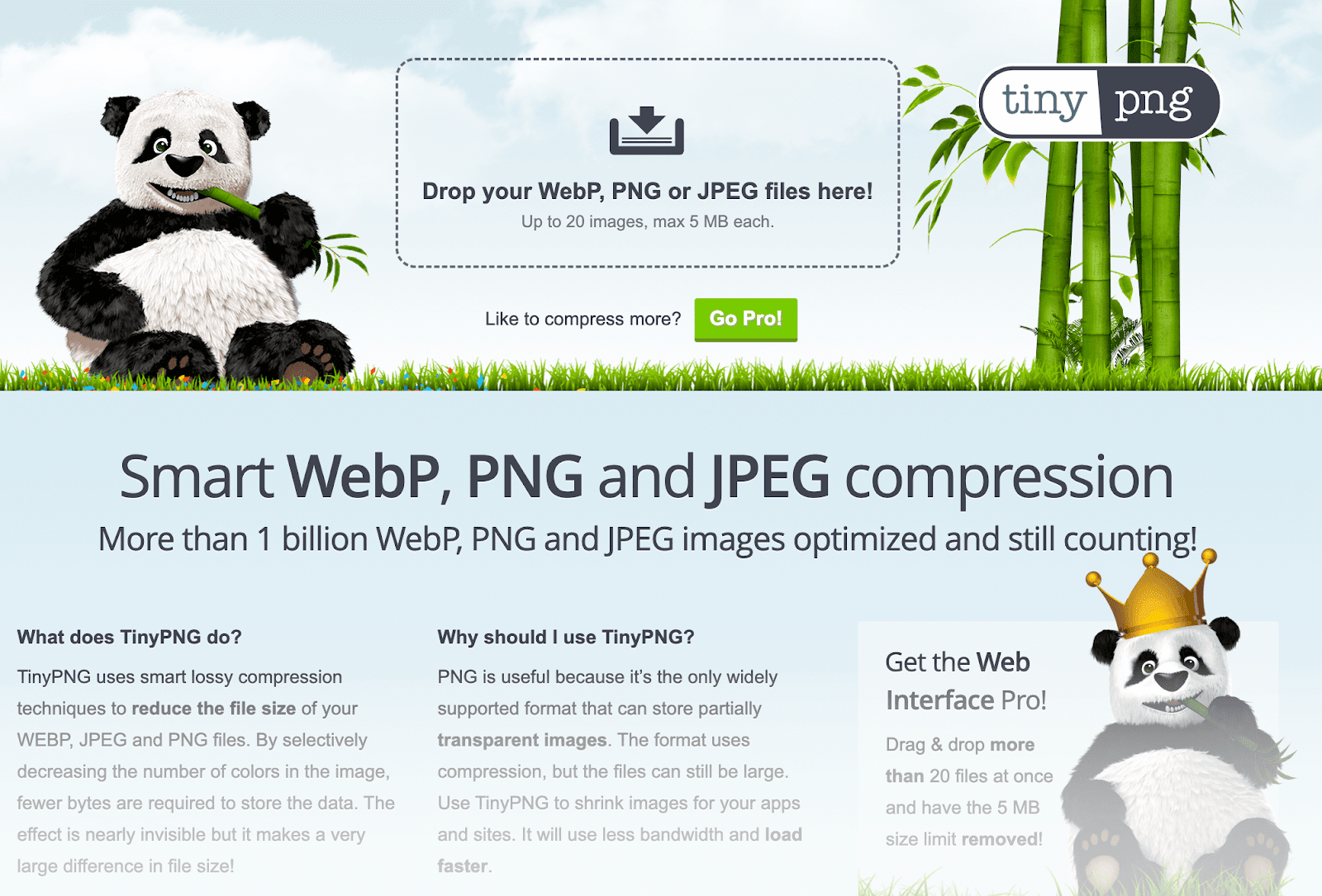 TinyPNG homepage