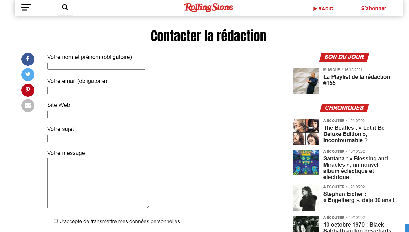 Rolling Stone contacter la rédaction