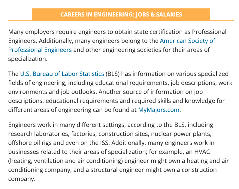 "Careers in engineering: jobs & salaries" section of Live Science's page on engineering