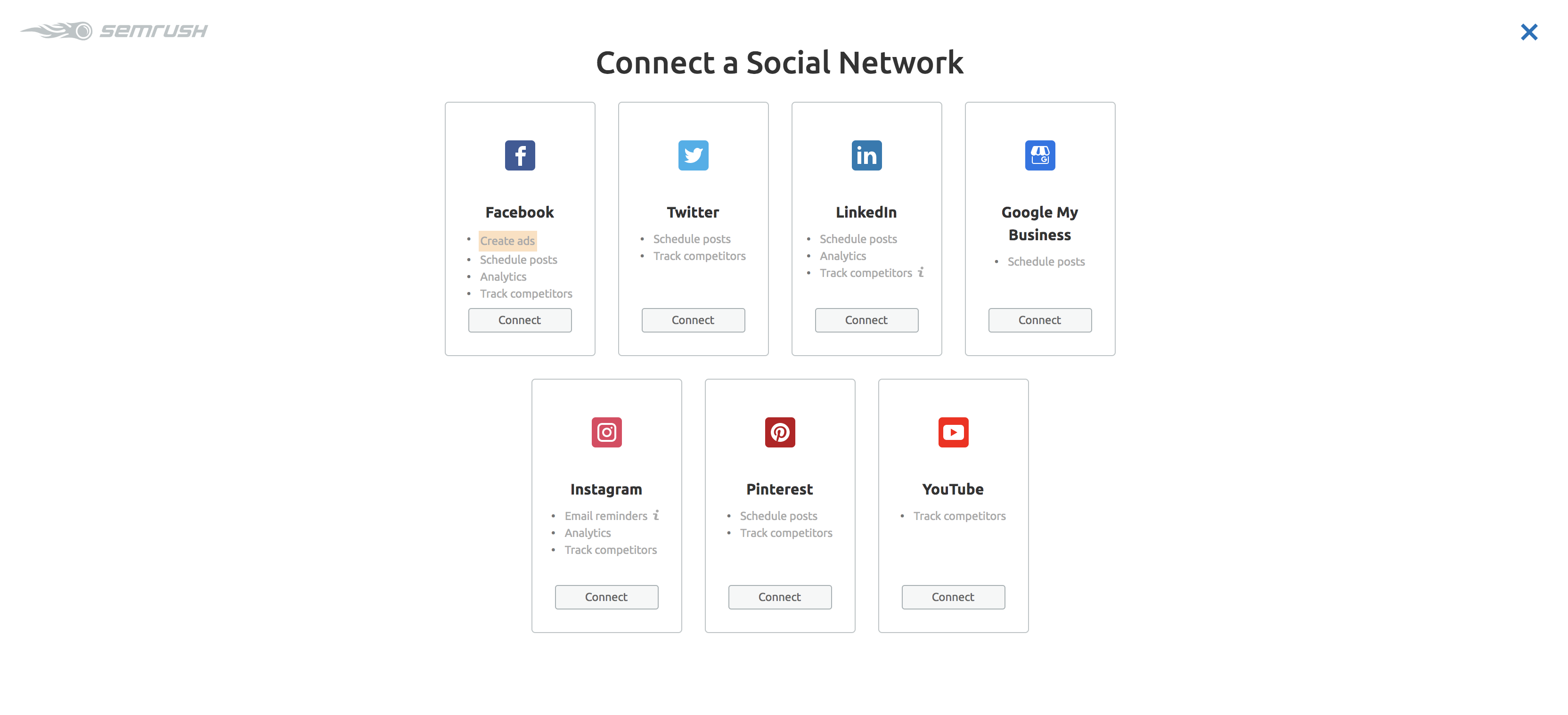 social network posting schedule screenshot