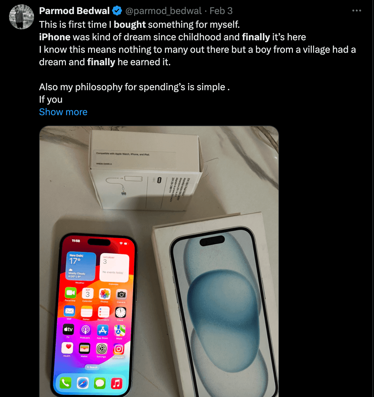 IPhone customer post