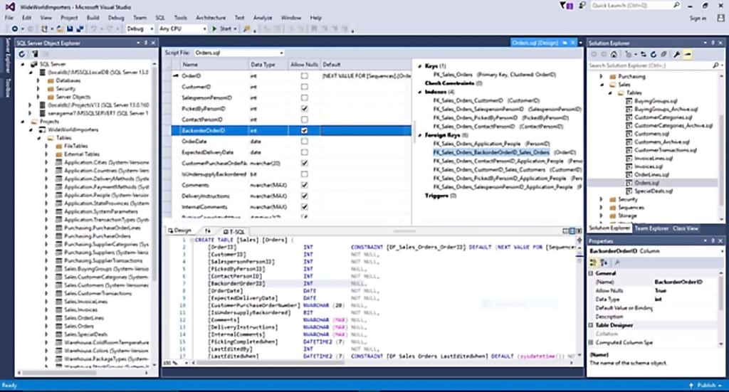 Microsoft Visual Studio dashboard