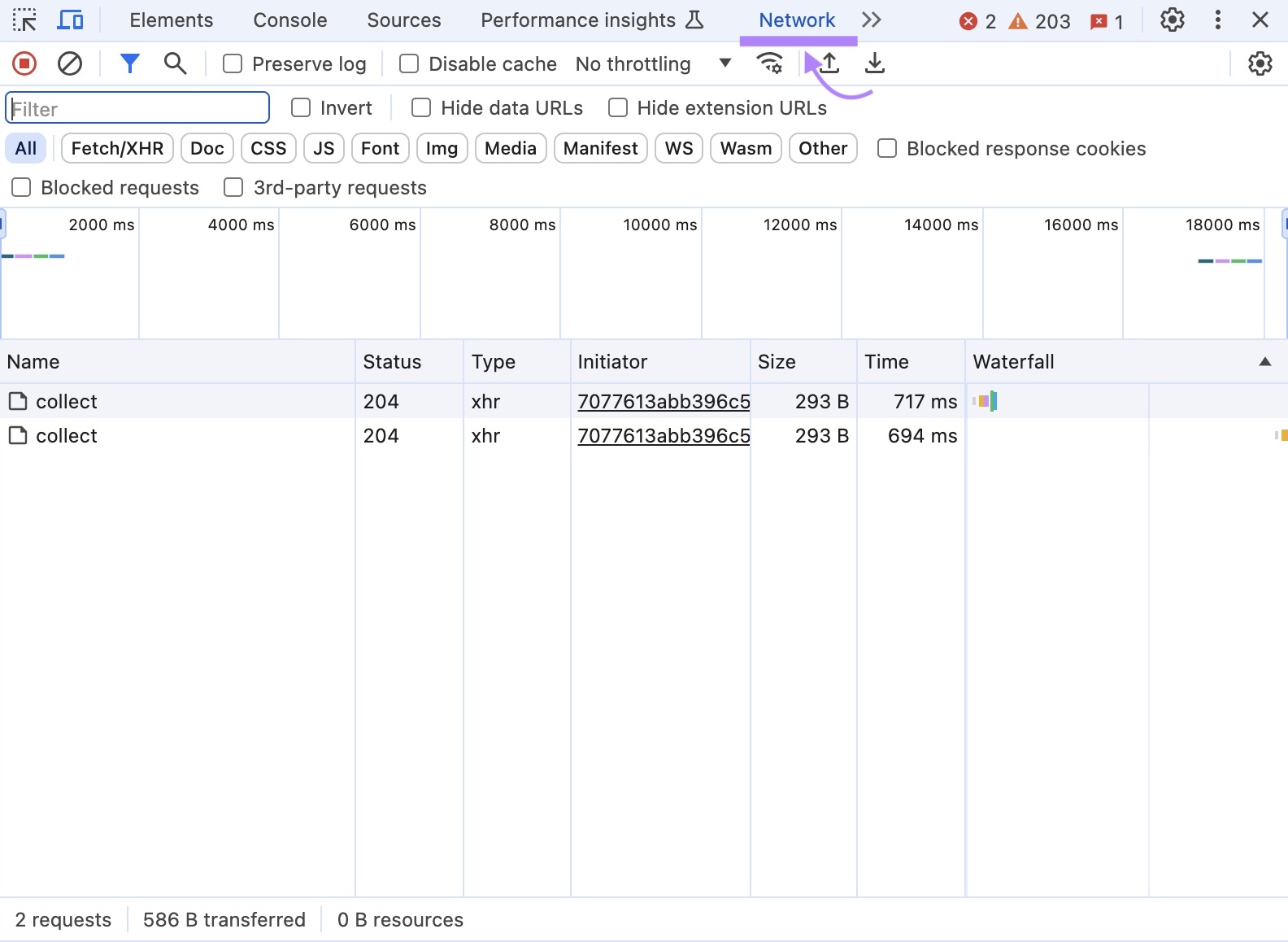 Elements of a web leafage   aft  clicking "Inspect" with the "Network" tab highlighted.