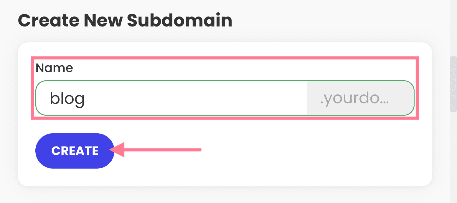 SiteGround create new blog subdomain