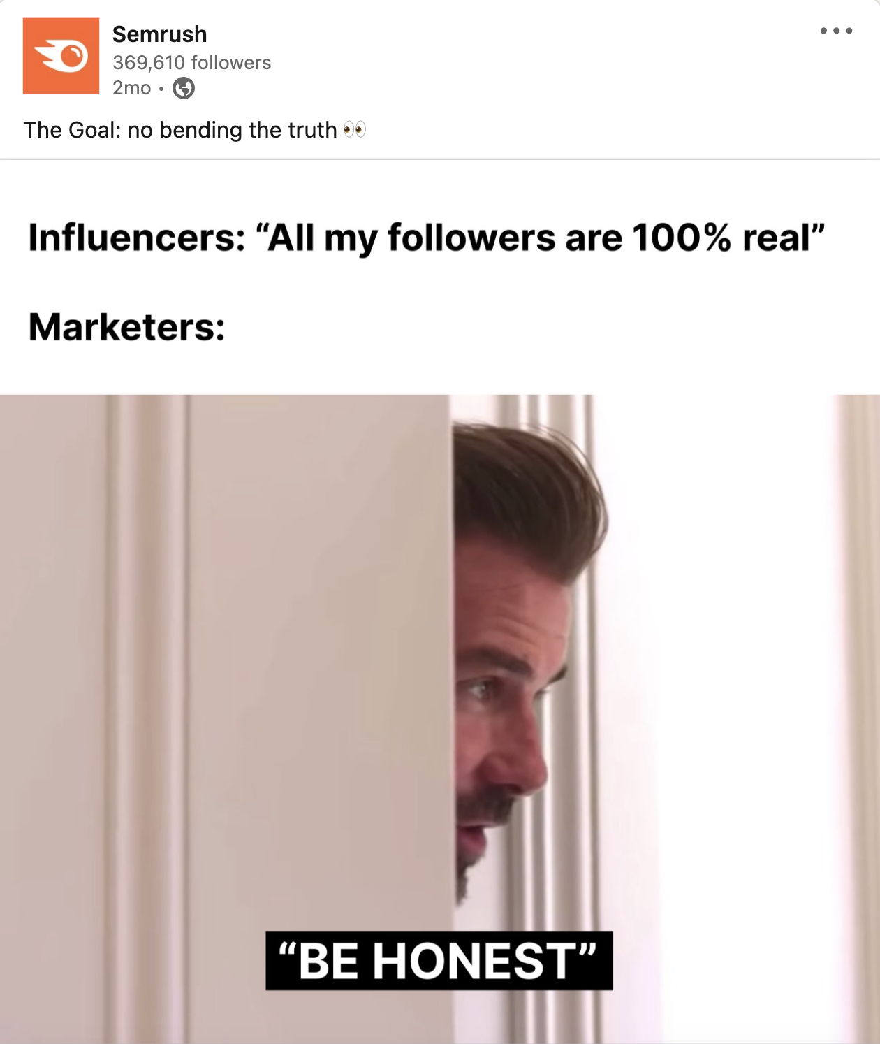 Semrush's meme referencing the Beckham documentary connected  Netflix