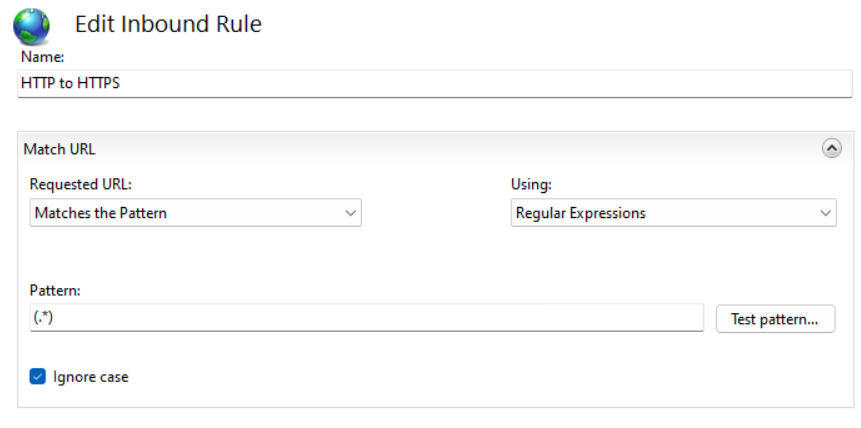 Name the inbound rule, "HTTP to HTTPS."