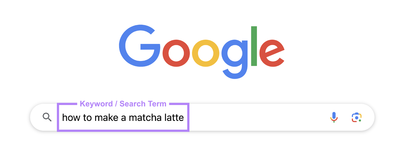 "how to make a matcha latte" search term entered into Google