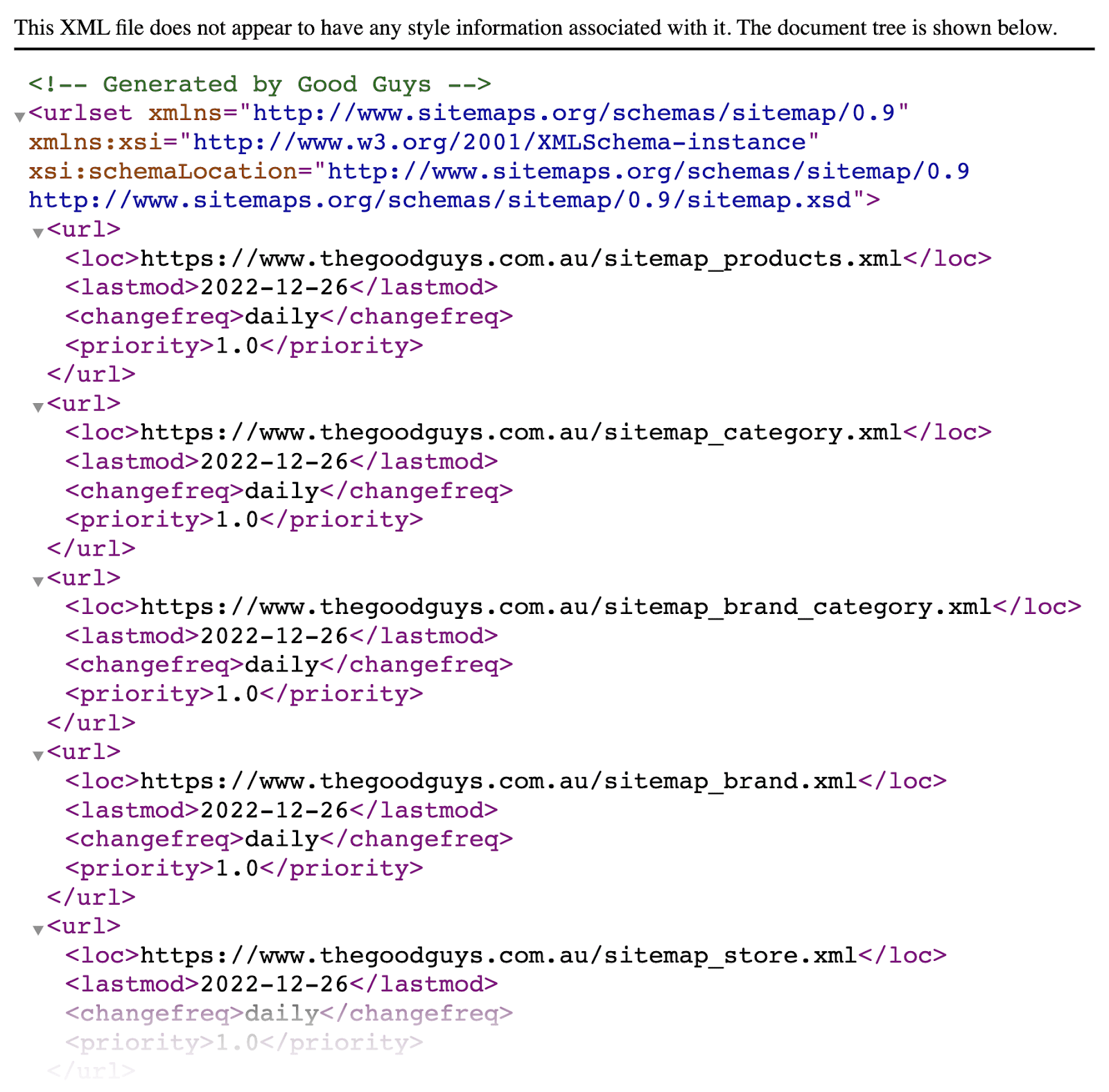 Sitemap XML