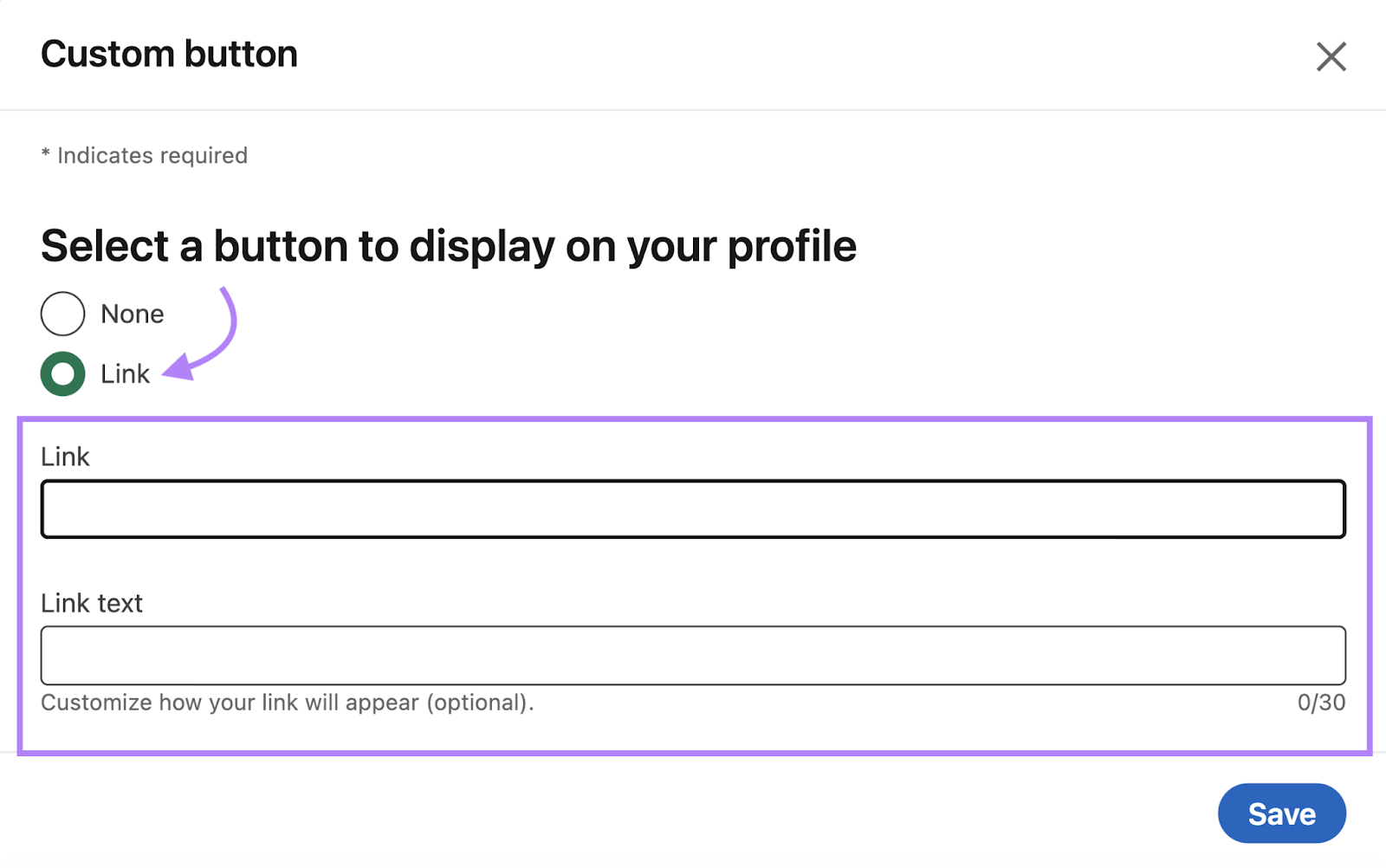 Adding a custom button on LinkedIn profile window