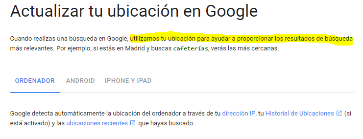 Actualiza tu ublicación en Google