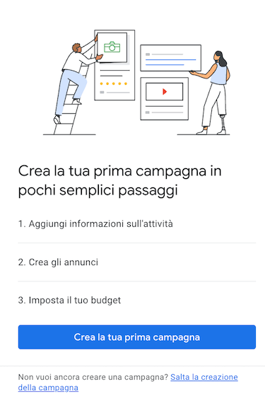 Crea la tua prima campagna