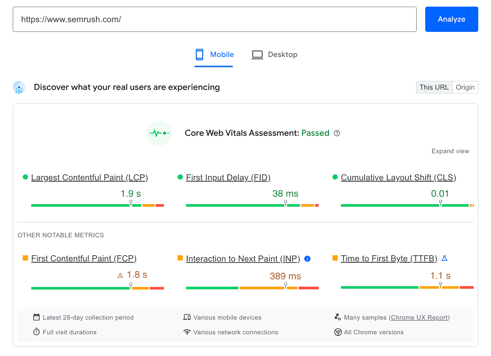 Core Web Vitals ،essment in PageS،d Insights tool