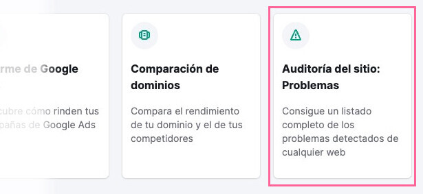 Añade una auditoría del sitio a tus informes SEO.