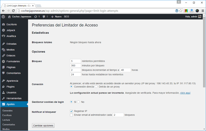 Seguridad informática Wordpress - evitar ataques fuerza bruta