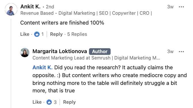 LinkedIn remark - are contented writers finished?